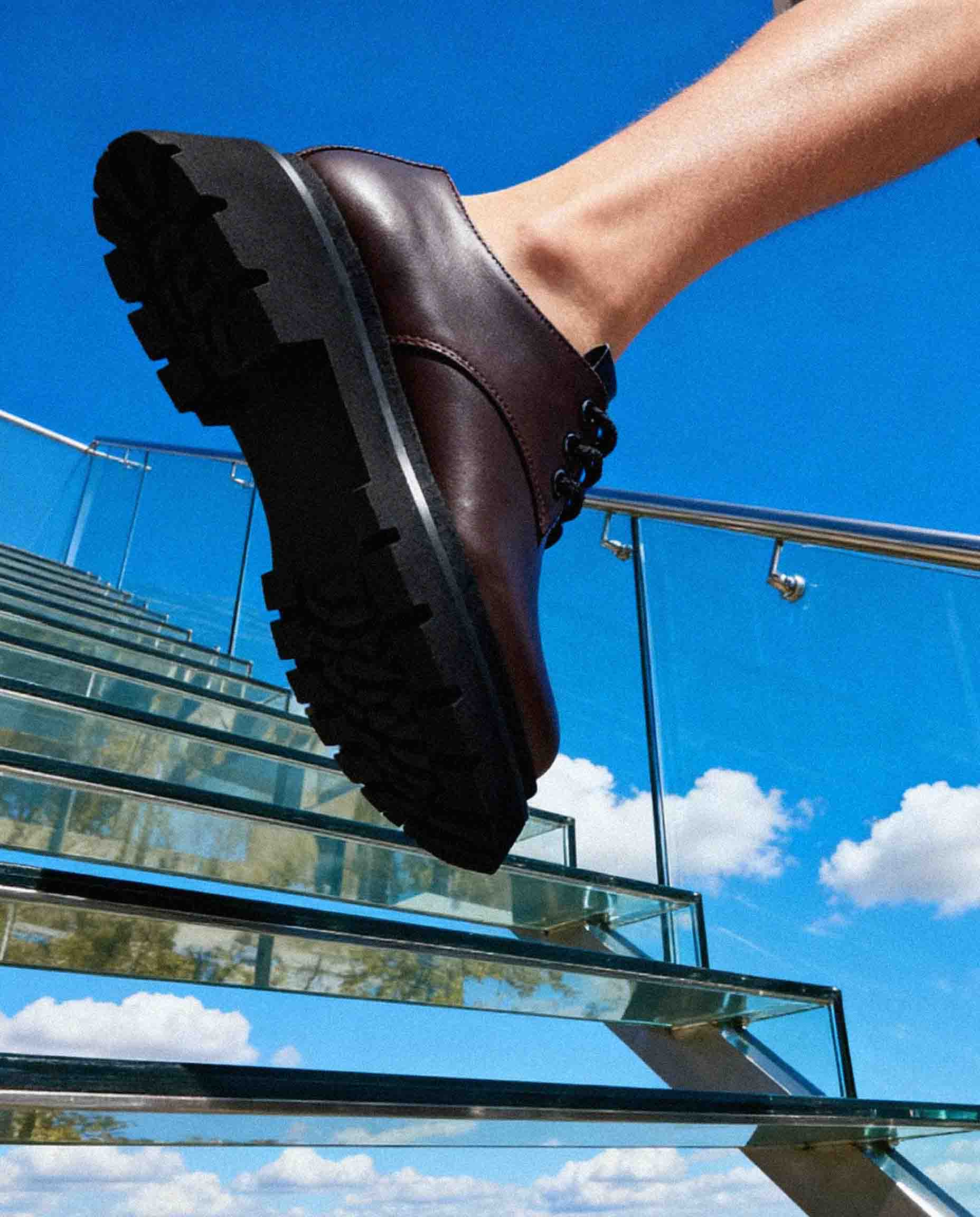 Chunky Derbs No 2 Chocolate brązowe derby z roślinnej skóry