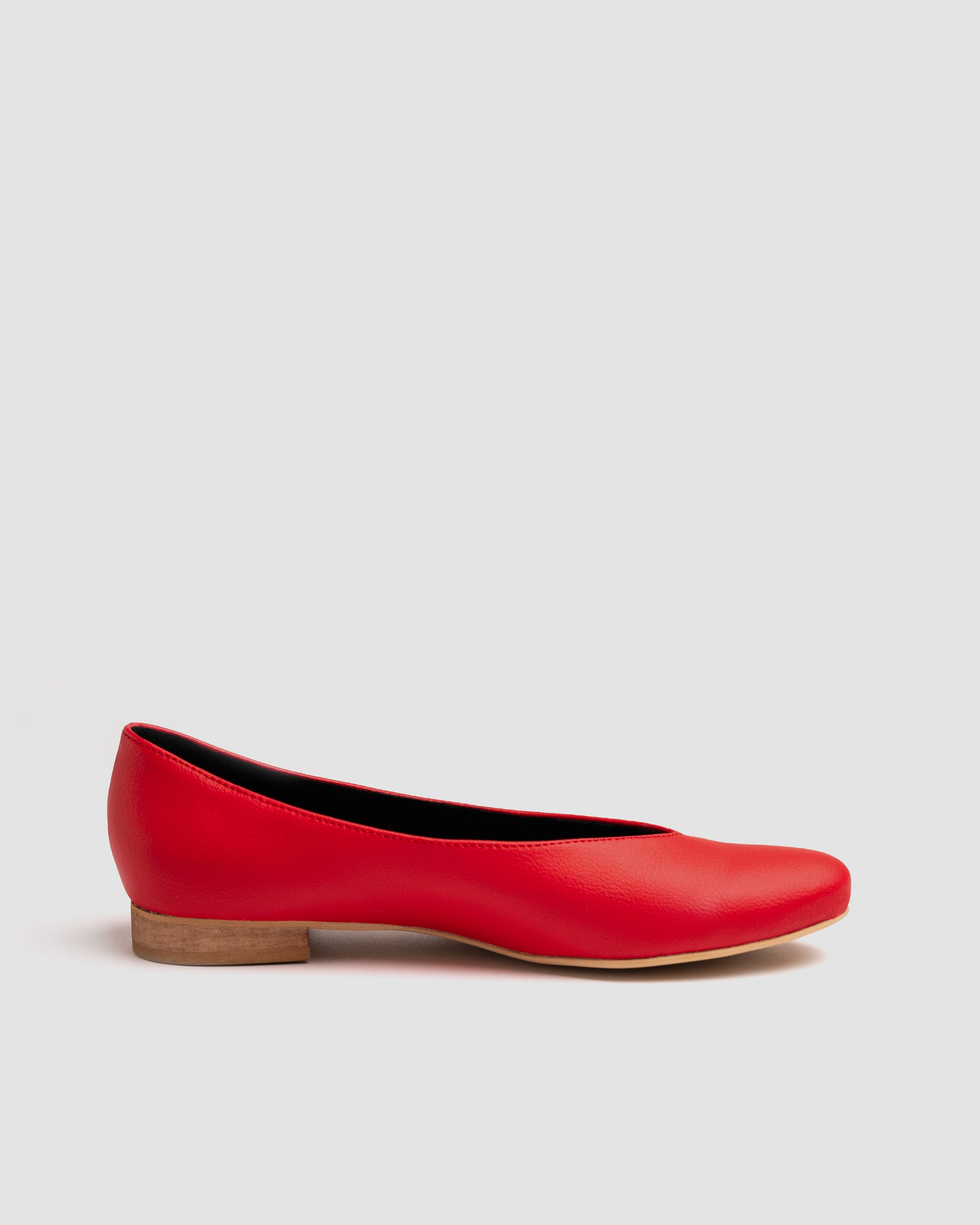 Bohema Pumps Red czerwone baleriny ze skóry z winogron