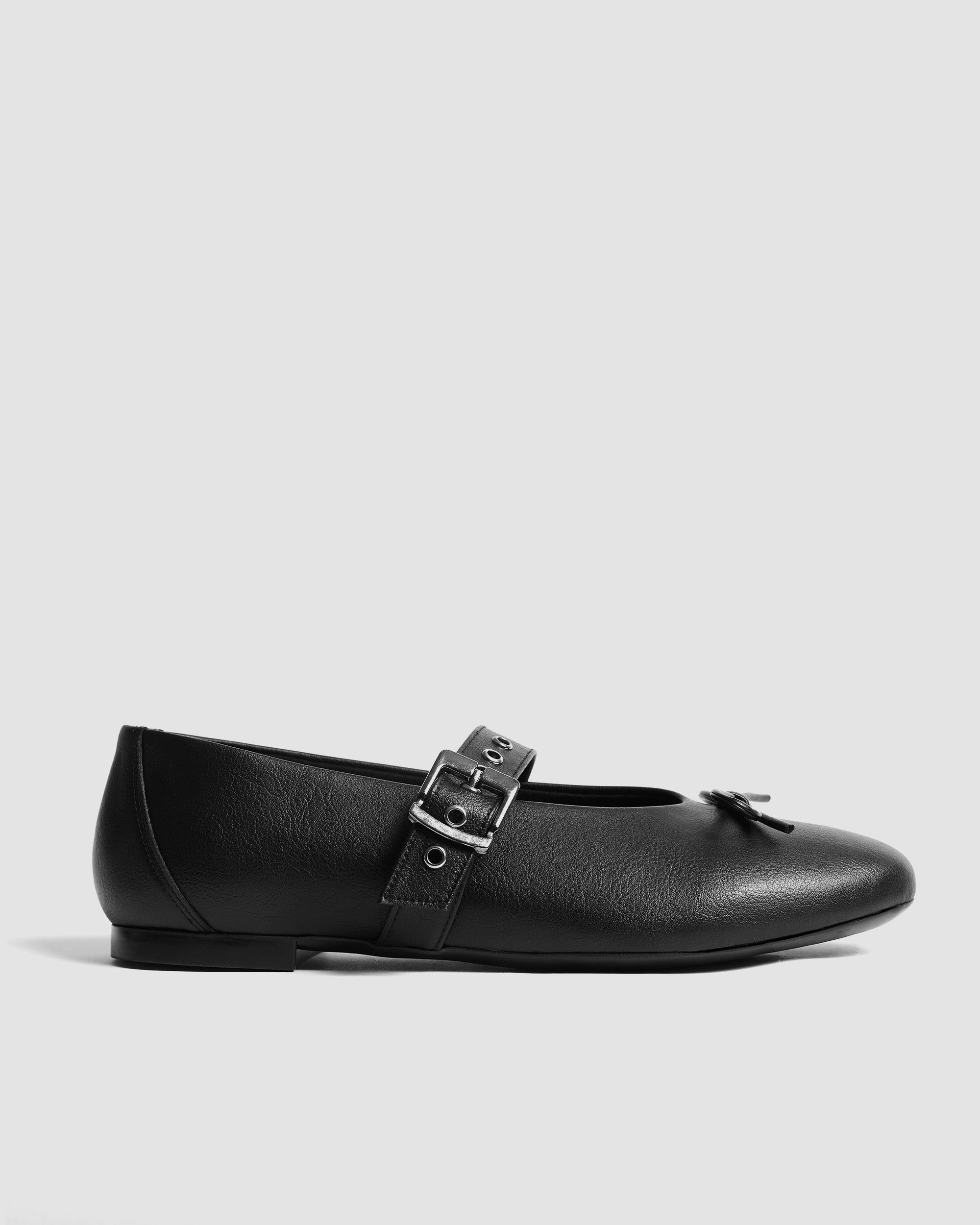 Mara Pumps czarne baleriny z kokardką