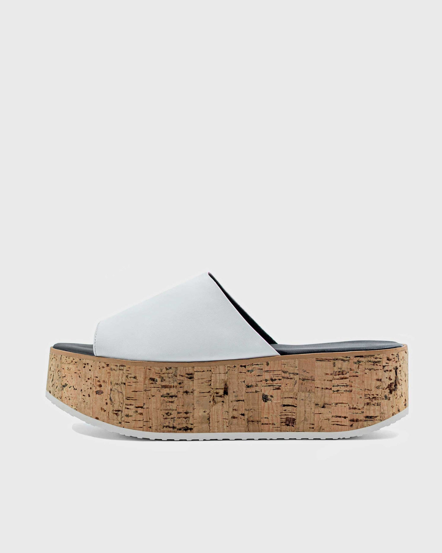 Geigi Flatforms White klapki z roślinnej skóry z winogron - sample sale