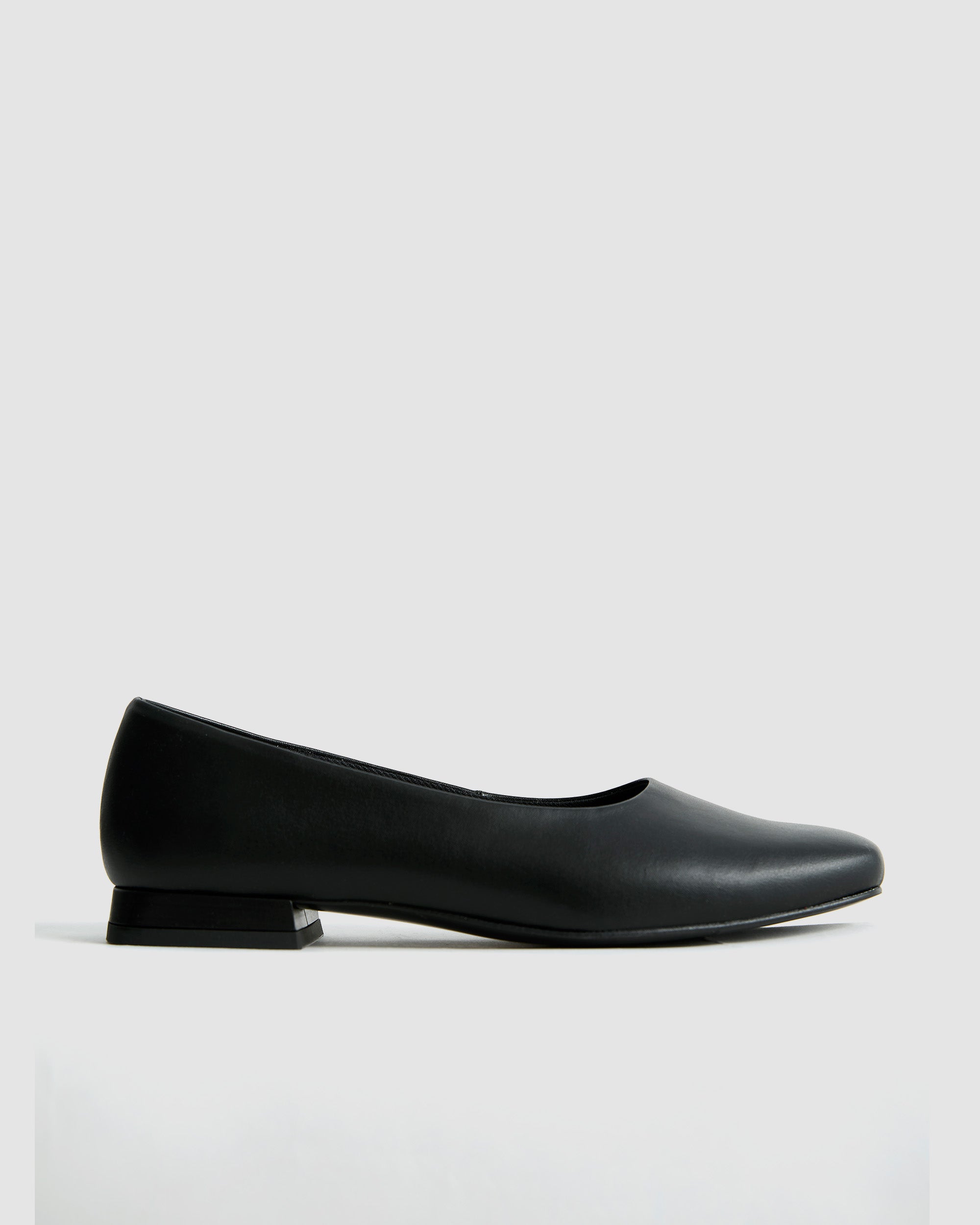Black Diana Pumps czarne baleriny z kwadratowym noskiem