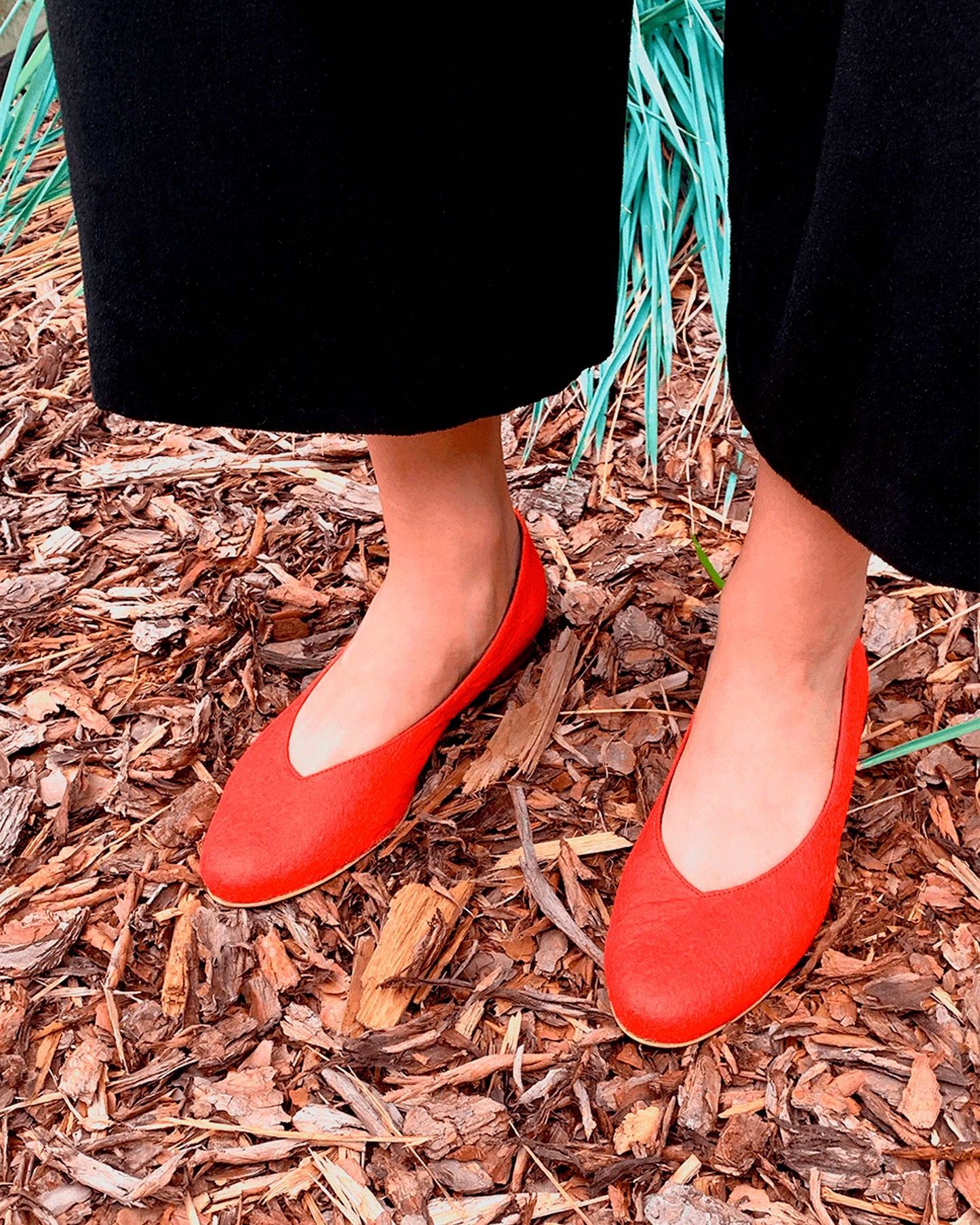 Pumps Paprika Pina baleriny ze skóry z ananasa - sample sale