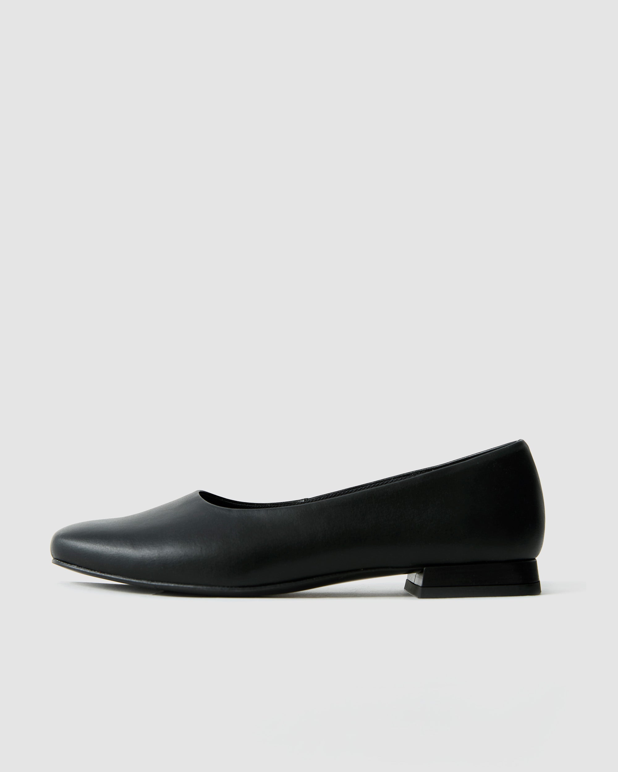 Black Diana Pumps czarne baleriny z kwadratowym noskiem
