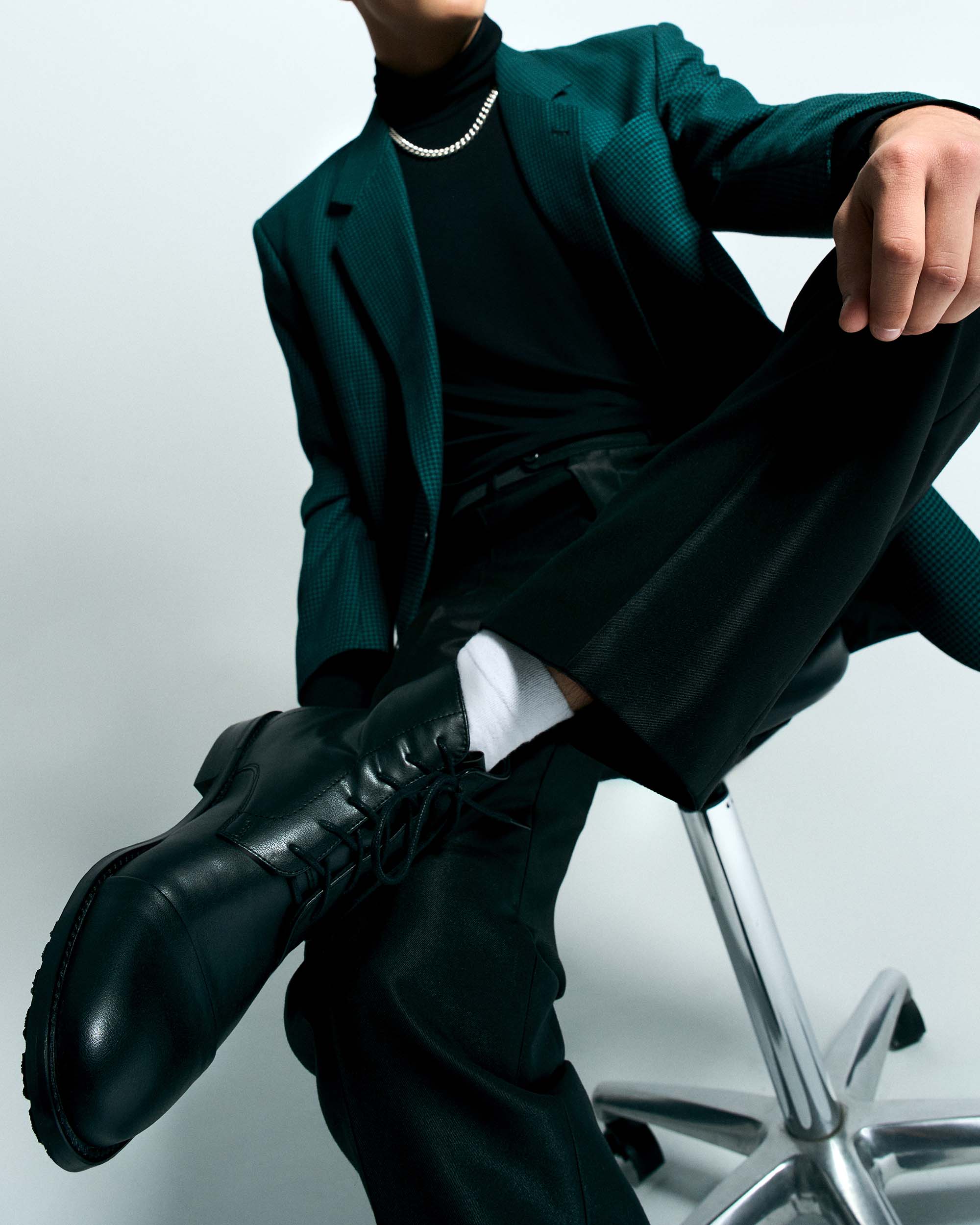 Laced-up Ankle Boots trzewiki męskie ze skóry z kukurydzy