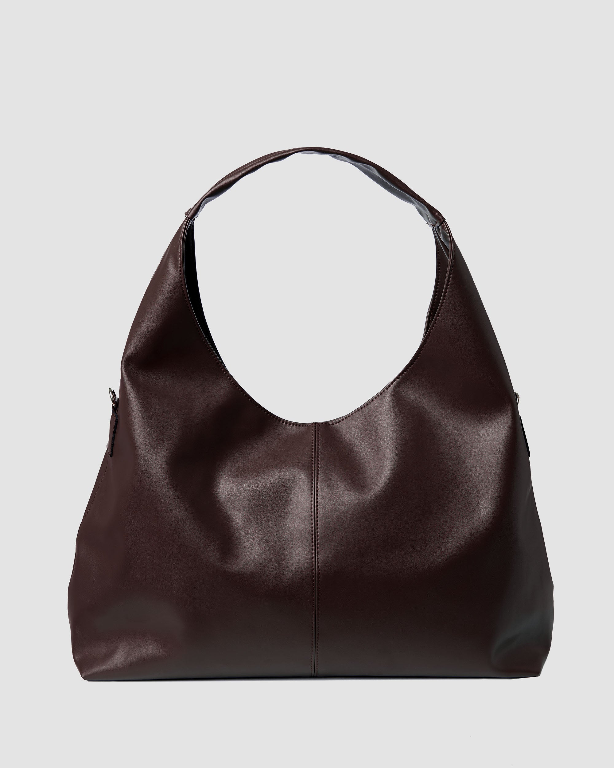 Brązowa torebka Slouchy Shopper BOHEMA z roślinnej skóry, widok z boku