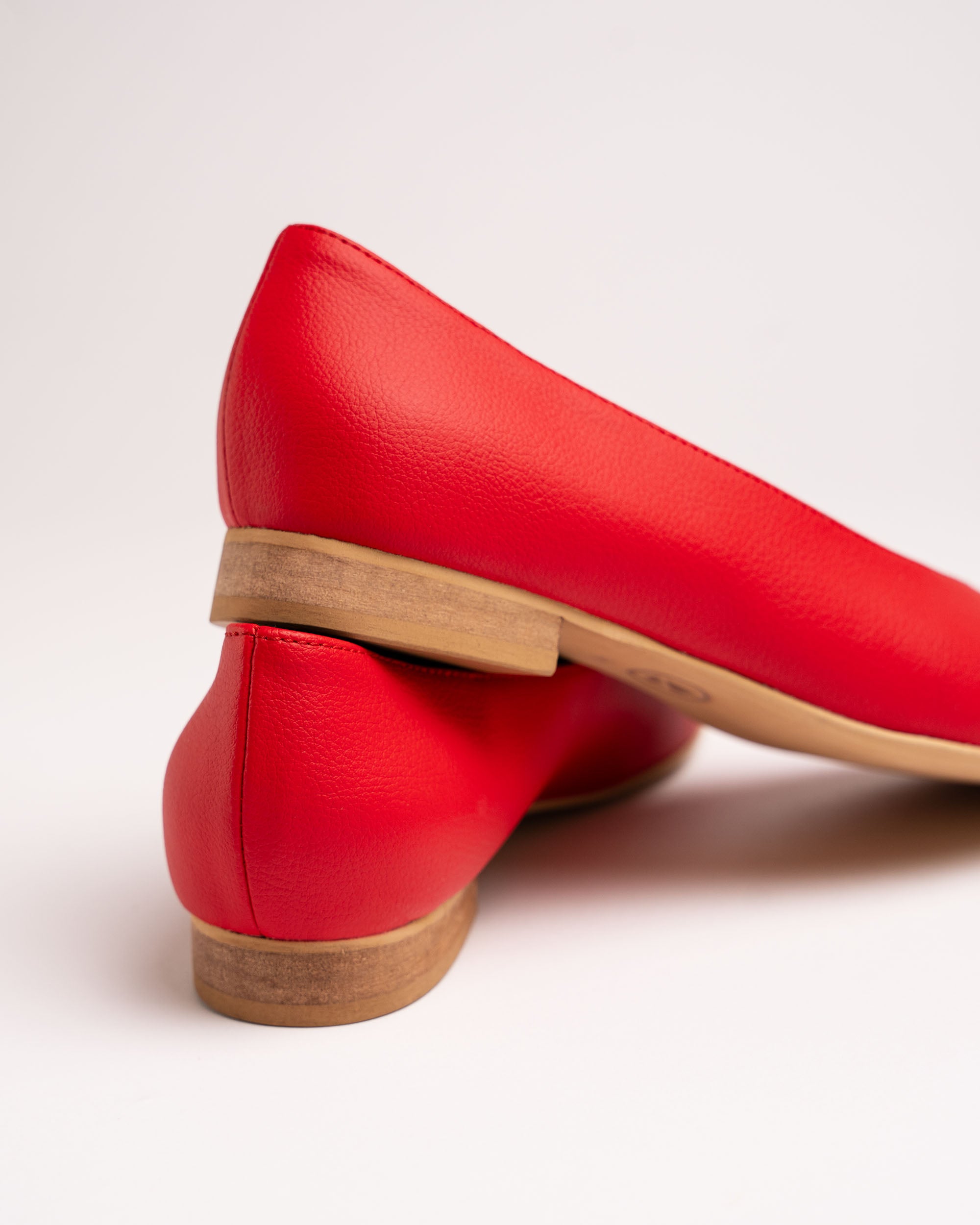 Bohema Pumps Red czerwone baleriny ze skóry z winogron