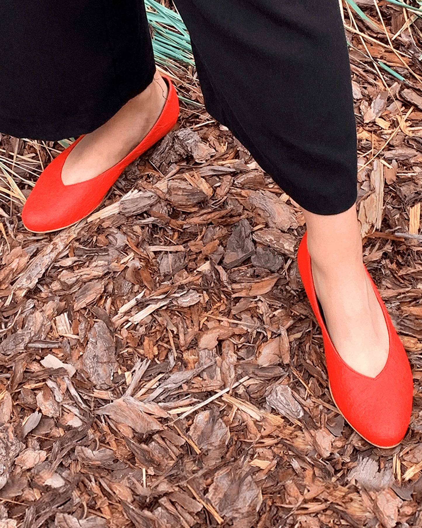 Pumps Paprika Pina baleriny ze skóry z ananasa - sample sale