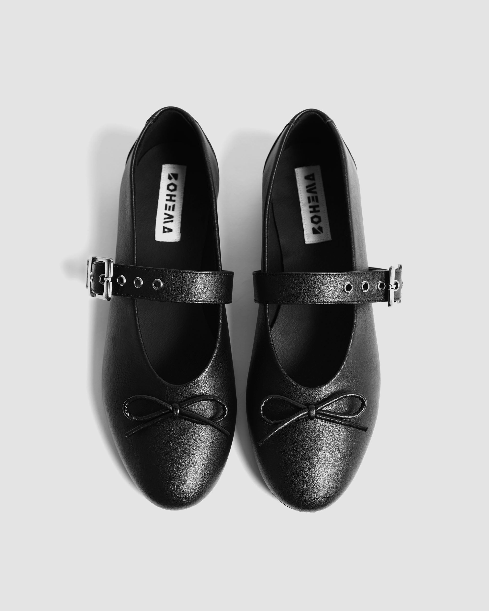 Mara Pumps czarne baleriny z kokardką