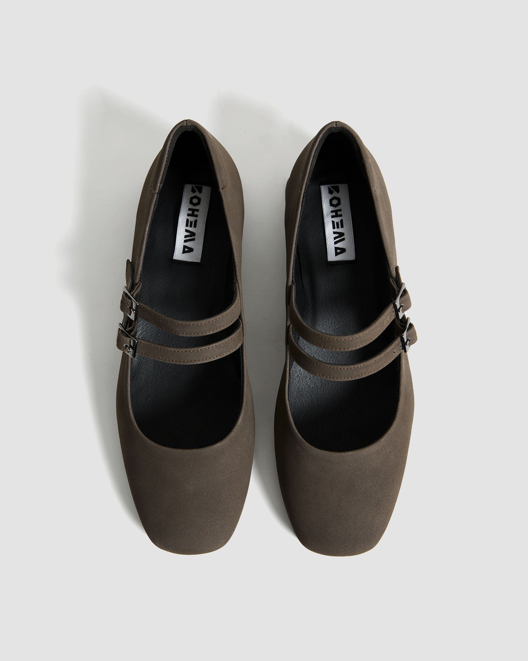Chocolate Mary Jane Pumps brązowe baleriny