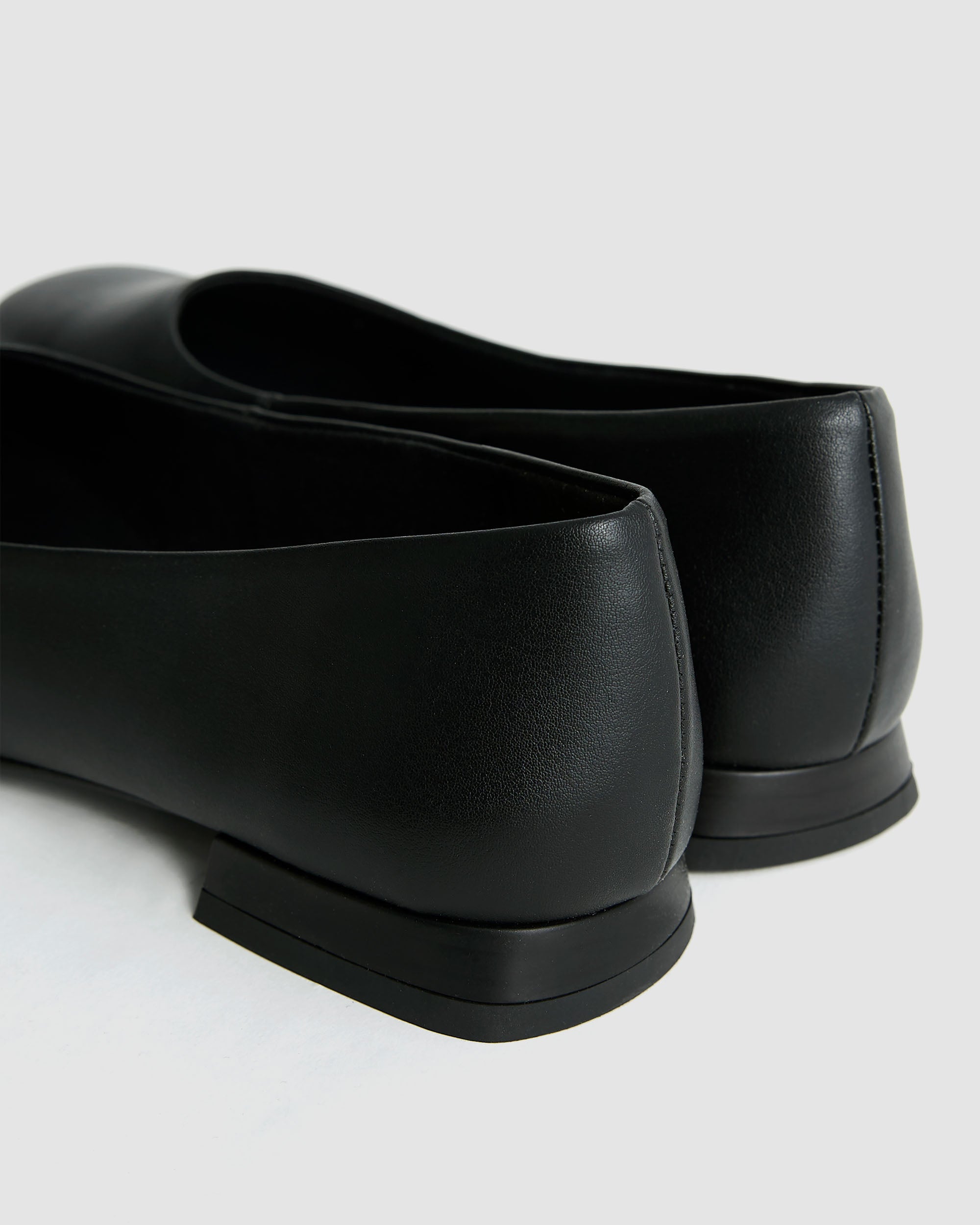 Black Diana Pumps czarne baleriny z kwadratowym noskiem