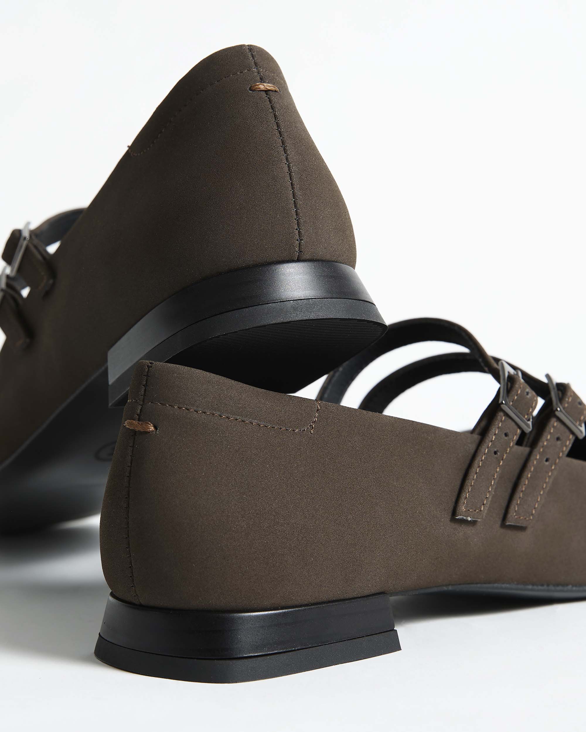 Chocolate Mary Jane Pumps brązowe baleriny