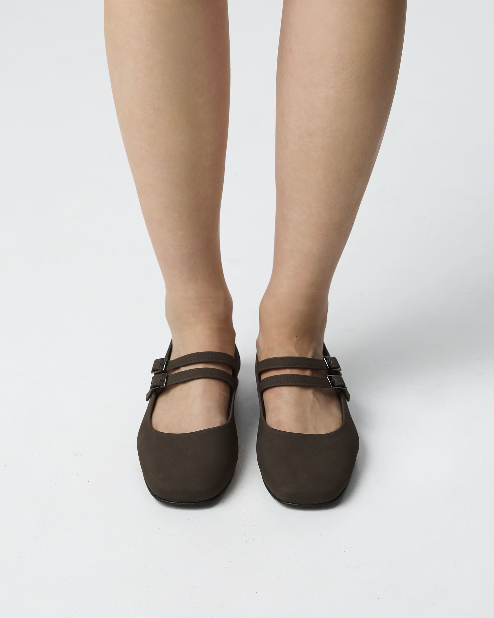 Chocolate Mary Jane Pumps brązowe baleriny