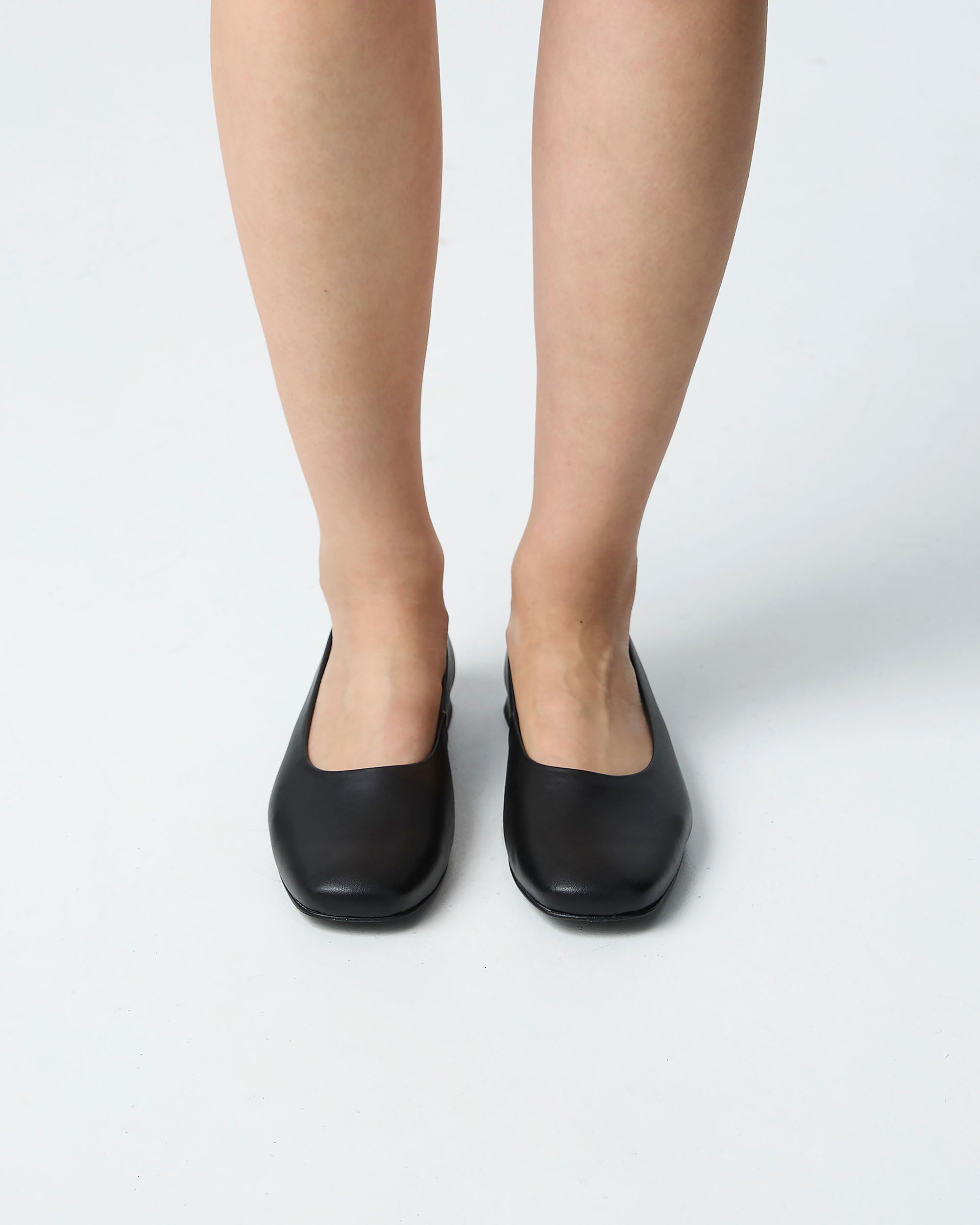 Black Diana Pumps czarne baleriny z kwadratowym noskiem