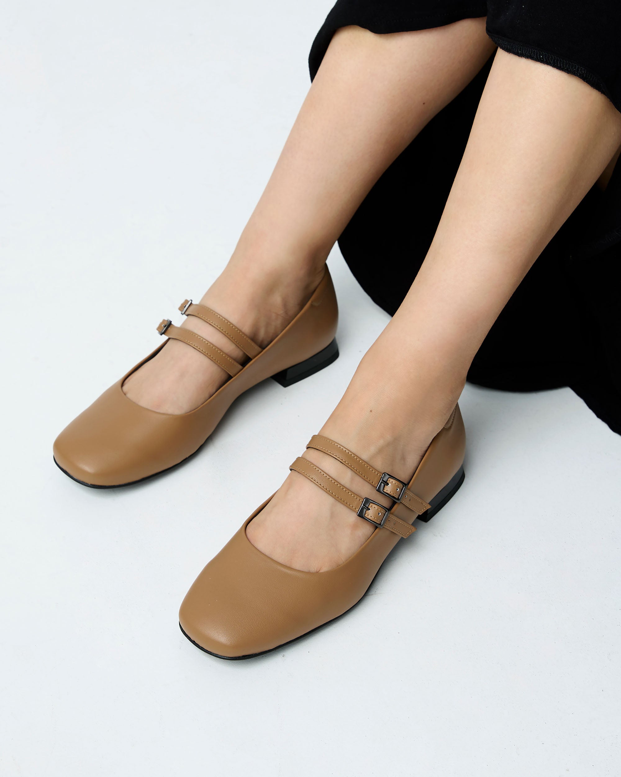Carmel Mary Jane Pumps beżowe baleriny