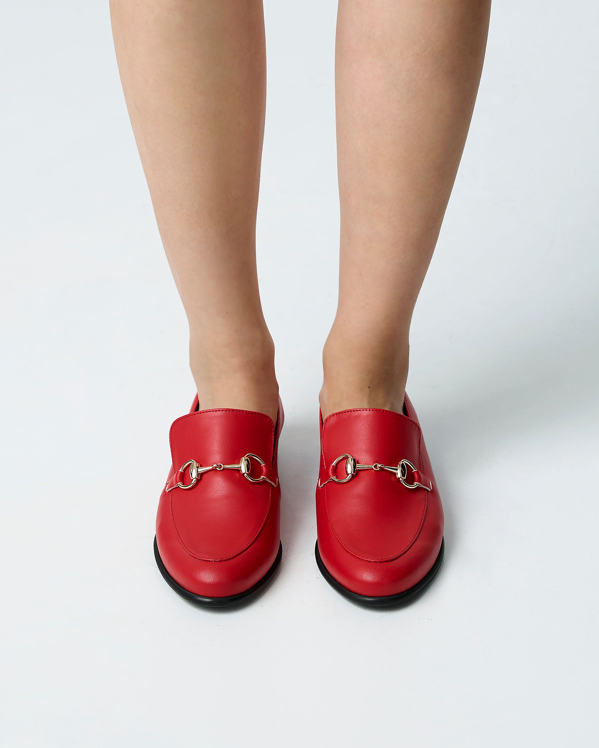 Shiv Loafers czerwone mokasyny damskie