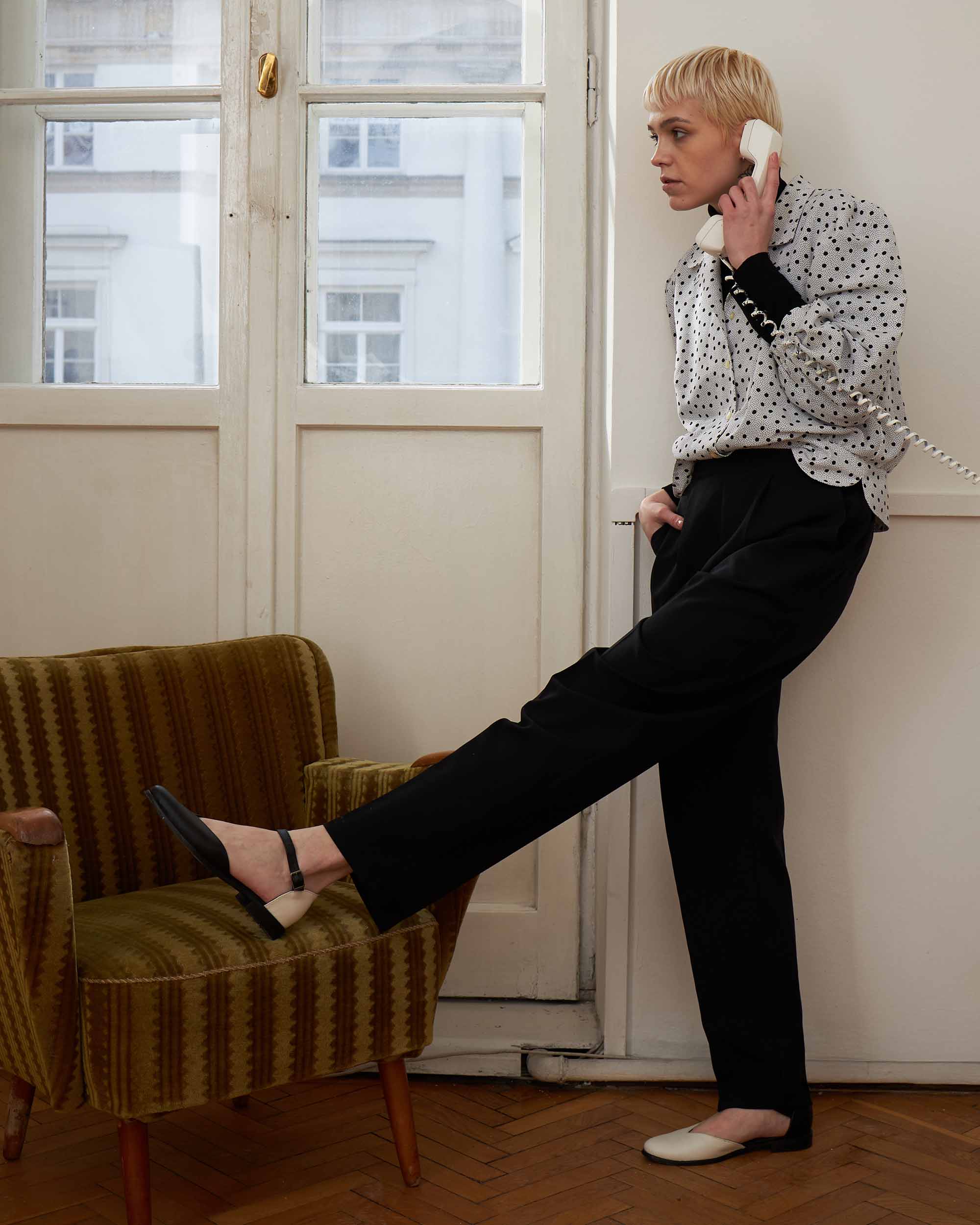 Alexa Pumps baleriny ze skóry z kaktusa