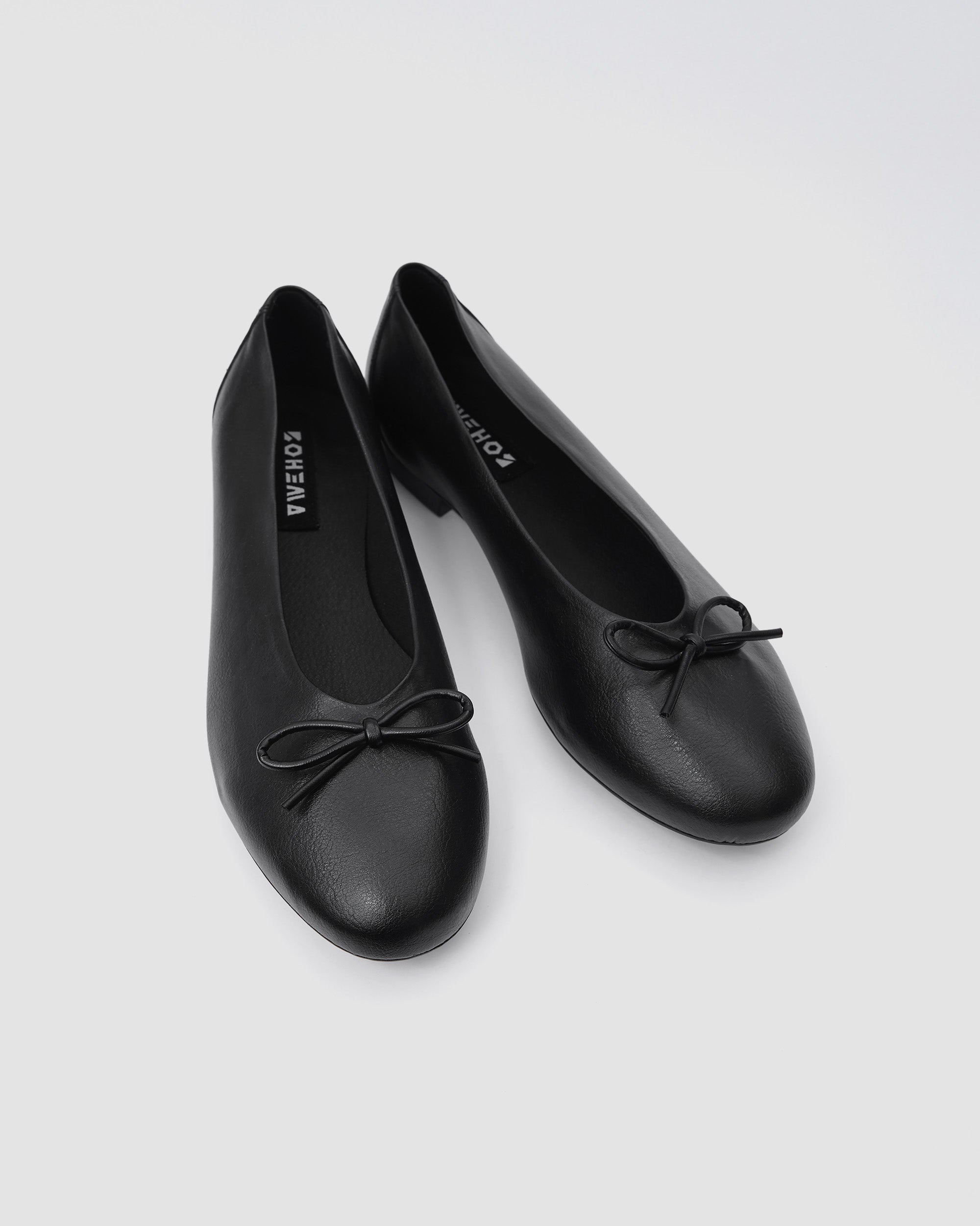 Mossy Pumps Black czarne baleriny z kokardką