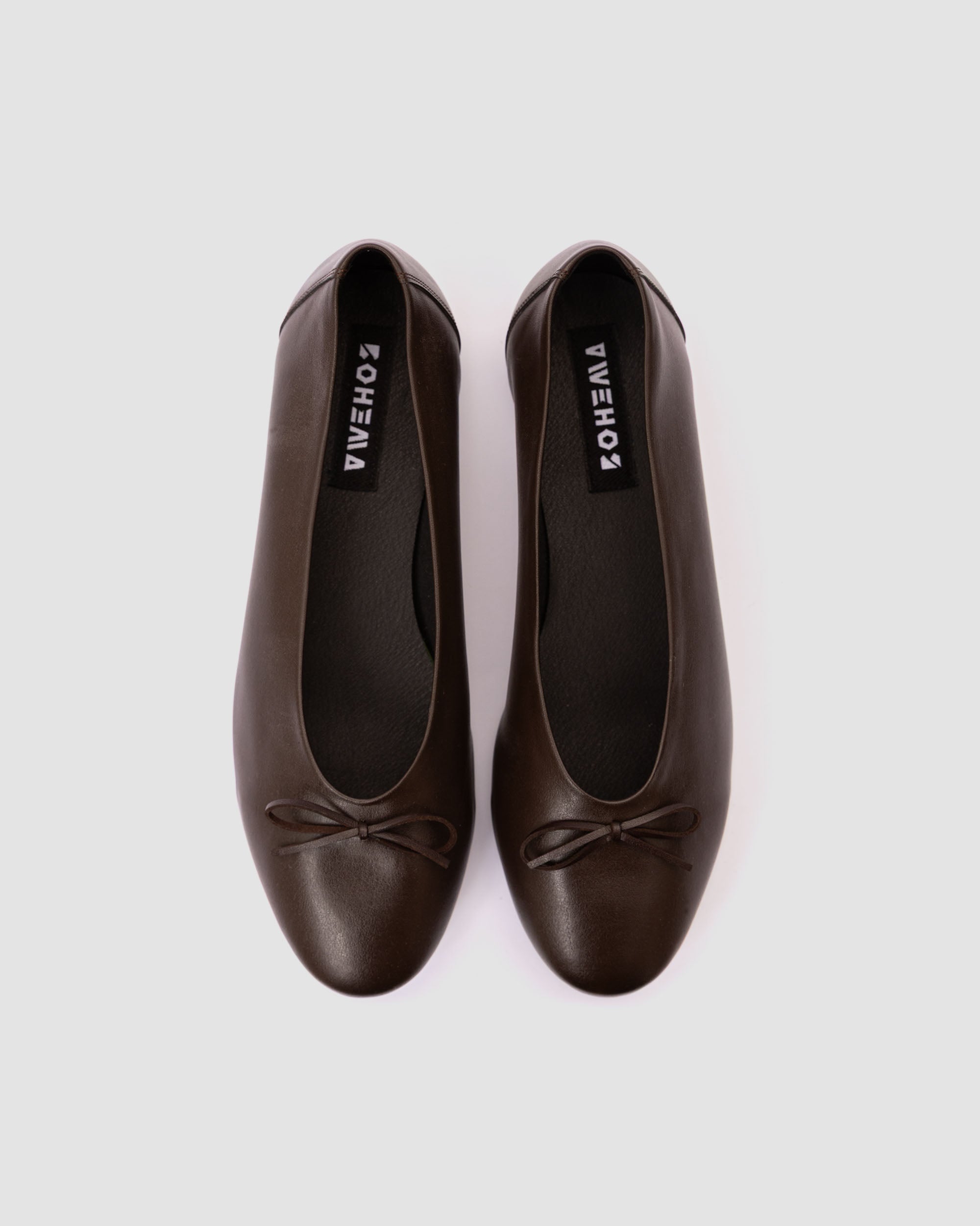 Mossy Pumps Chocolate brązowe baleriny z kokardką