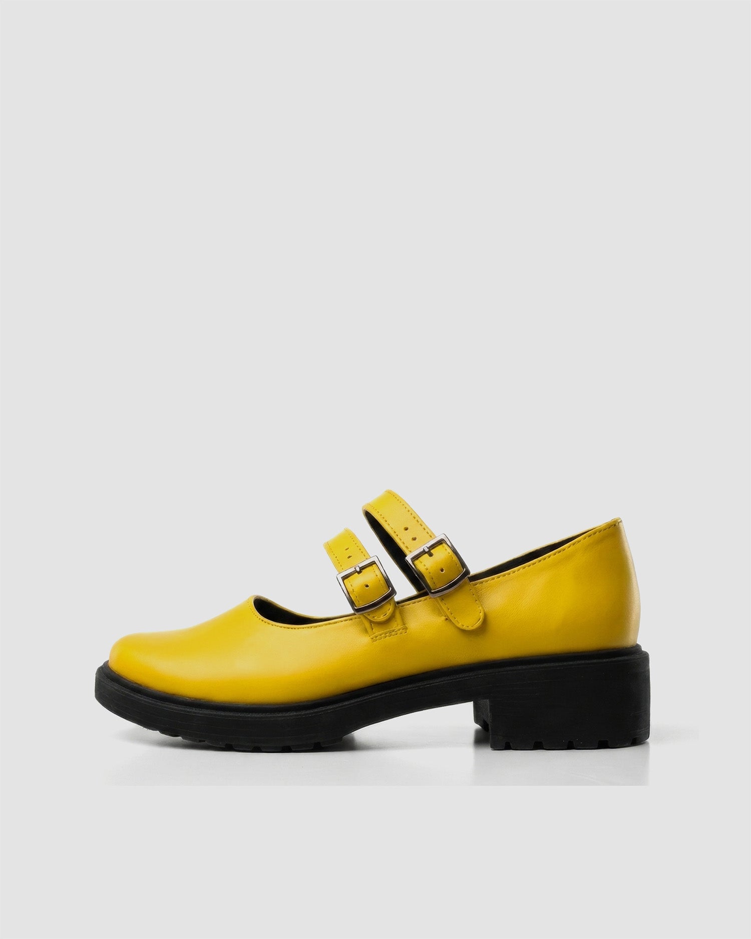 Twin Mary Jane Yellow baleriny, skóra z winogron, widok boczny, buty wegańskie BOHEMA Kolbuszowa