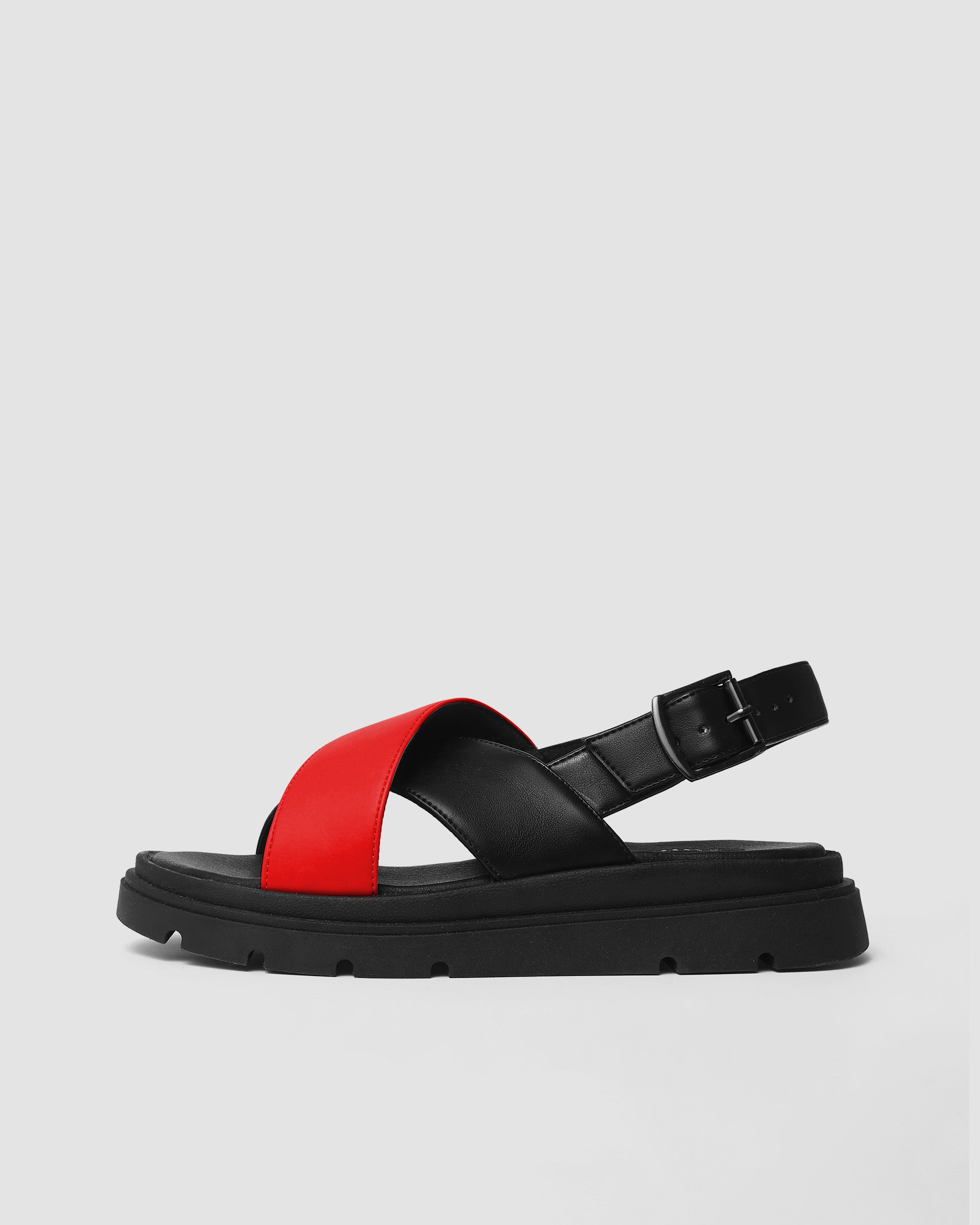 Glare Sandals Red damskie sandały na grubej podeszwie