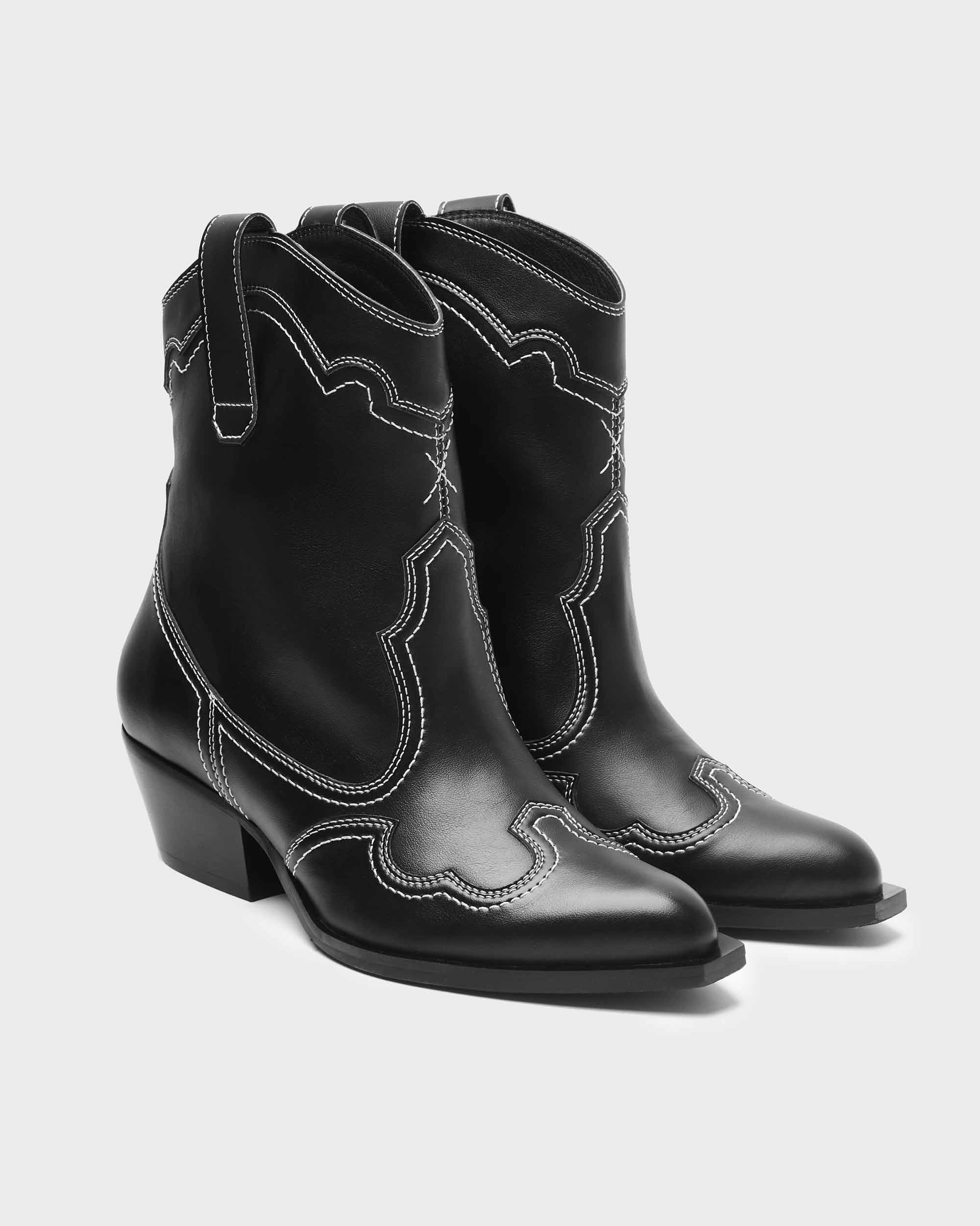 Stitchy Cowboy Boots kowbojki ze skóry z kukurydzy