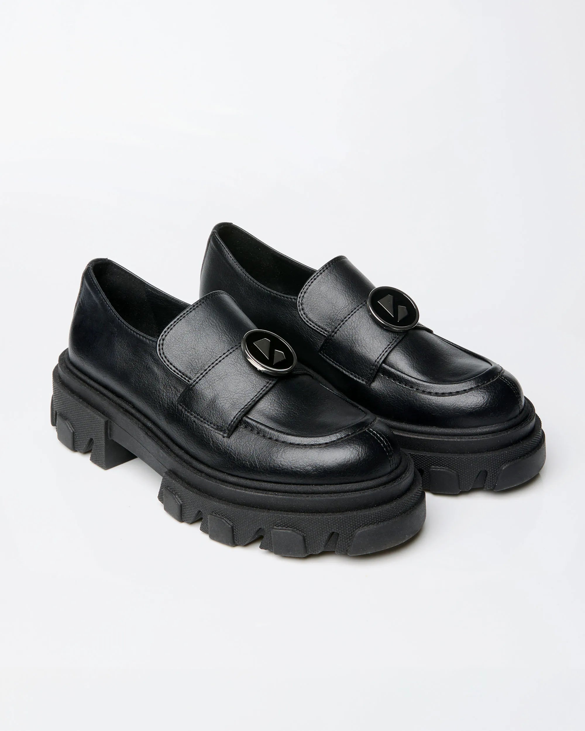 Blocky Loafers mokasyny damskie  na platformie