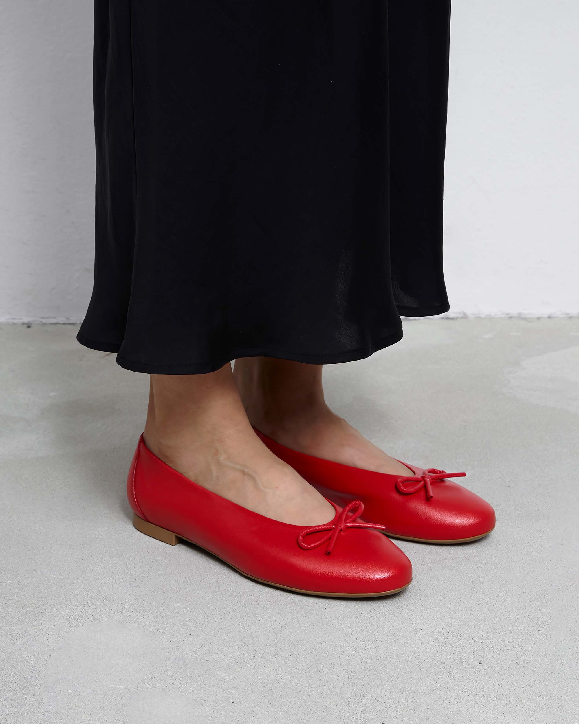 Mossy Pumps Red czerwone baleriny z kokardką
