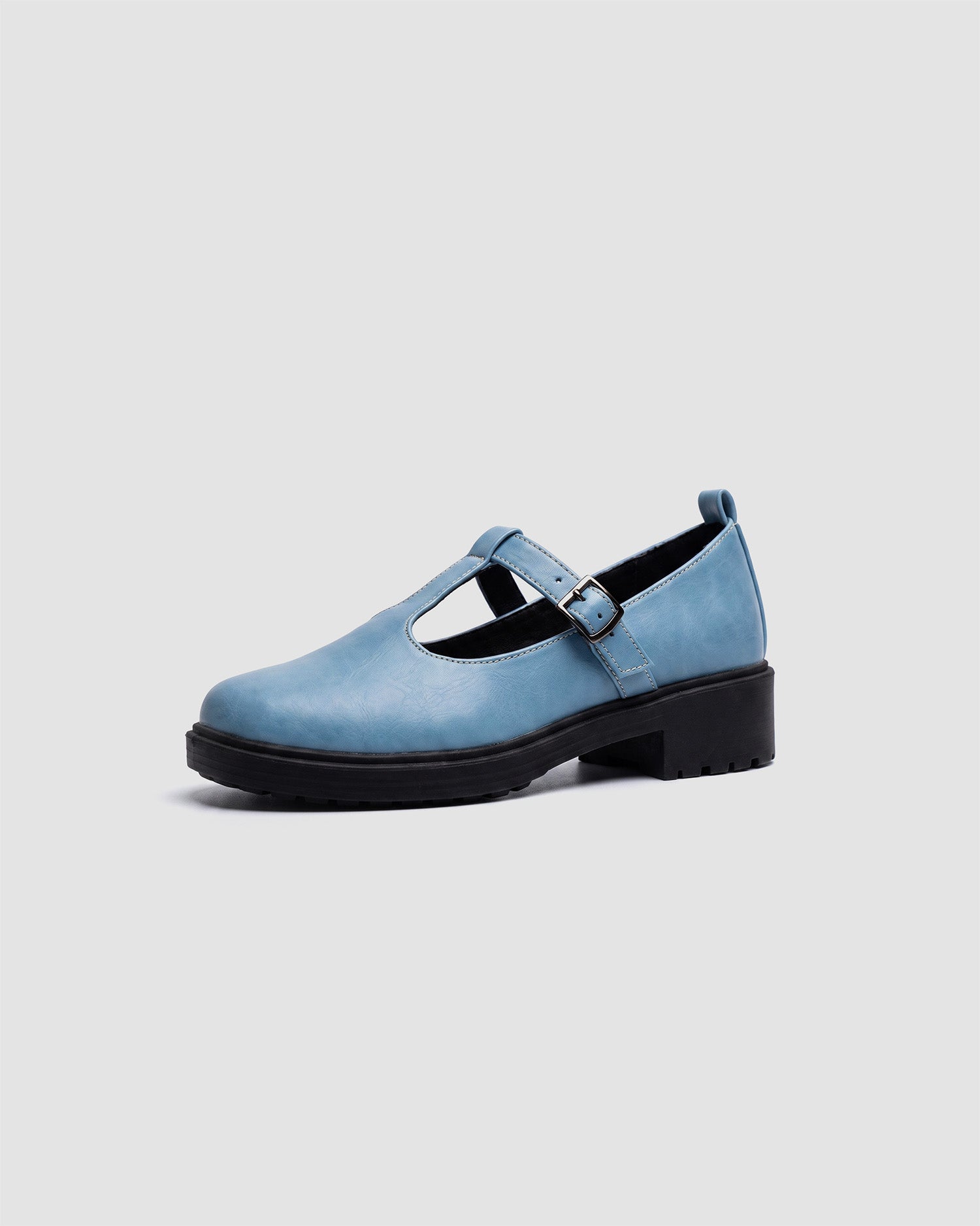Curtsy Mary Jane BOHEMA jasnoniebieskie buty ze skóry roślinnej, widok z góry