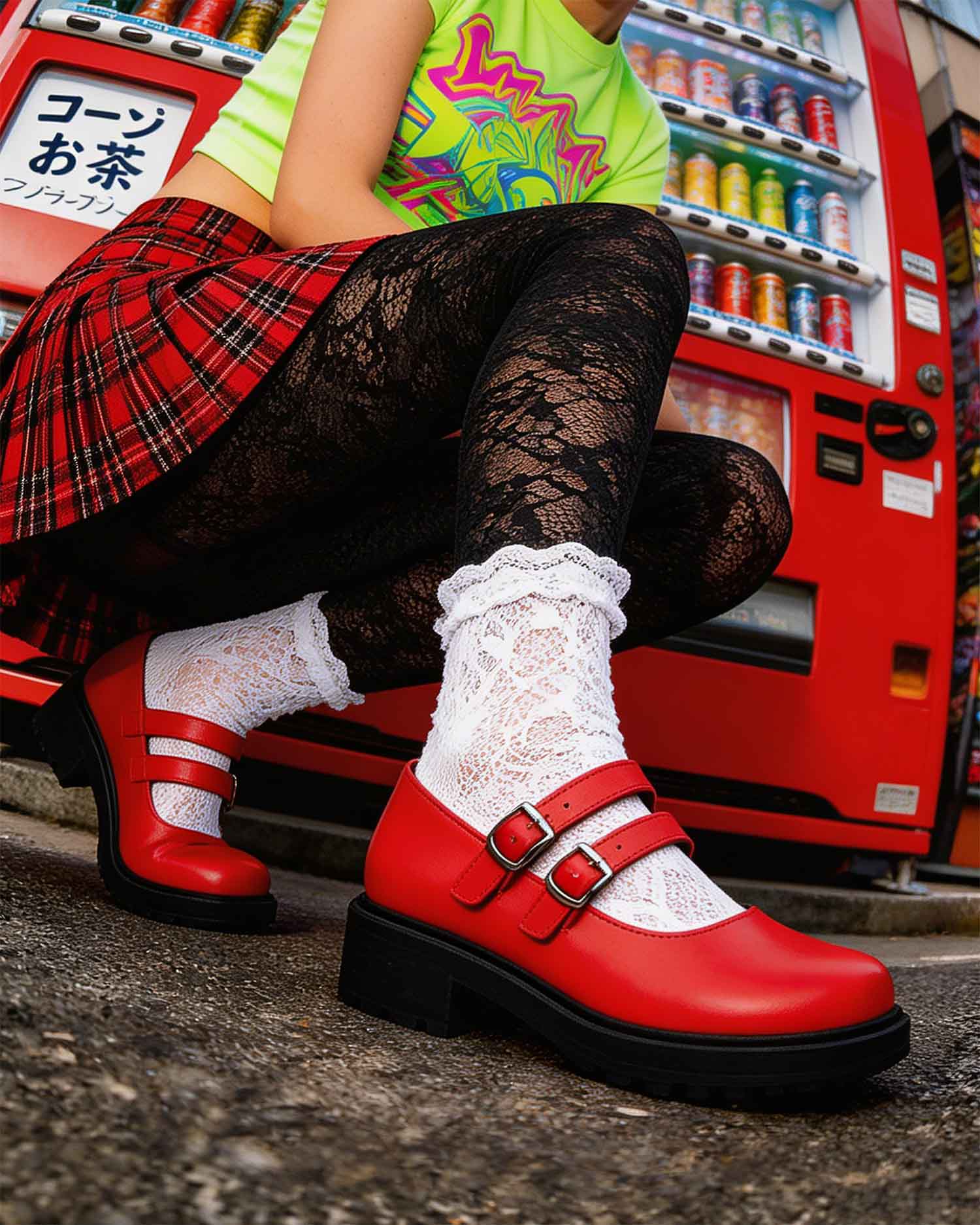 Twin Mary Jane BOHEMA baleriny z roślinnej skóry, widok z boku pokazujący profil