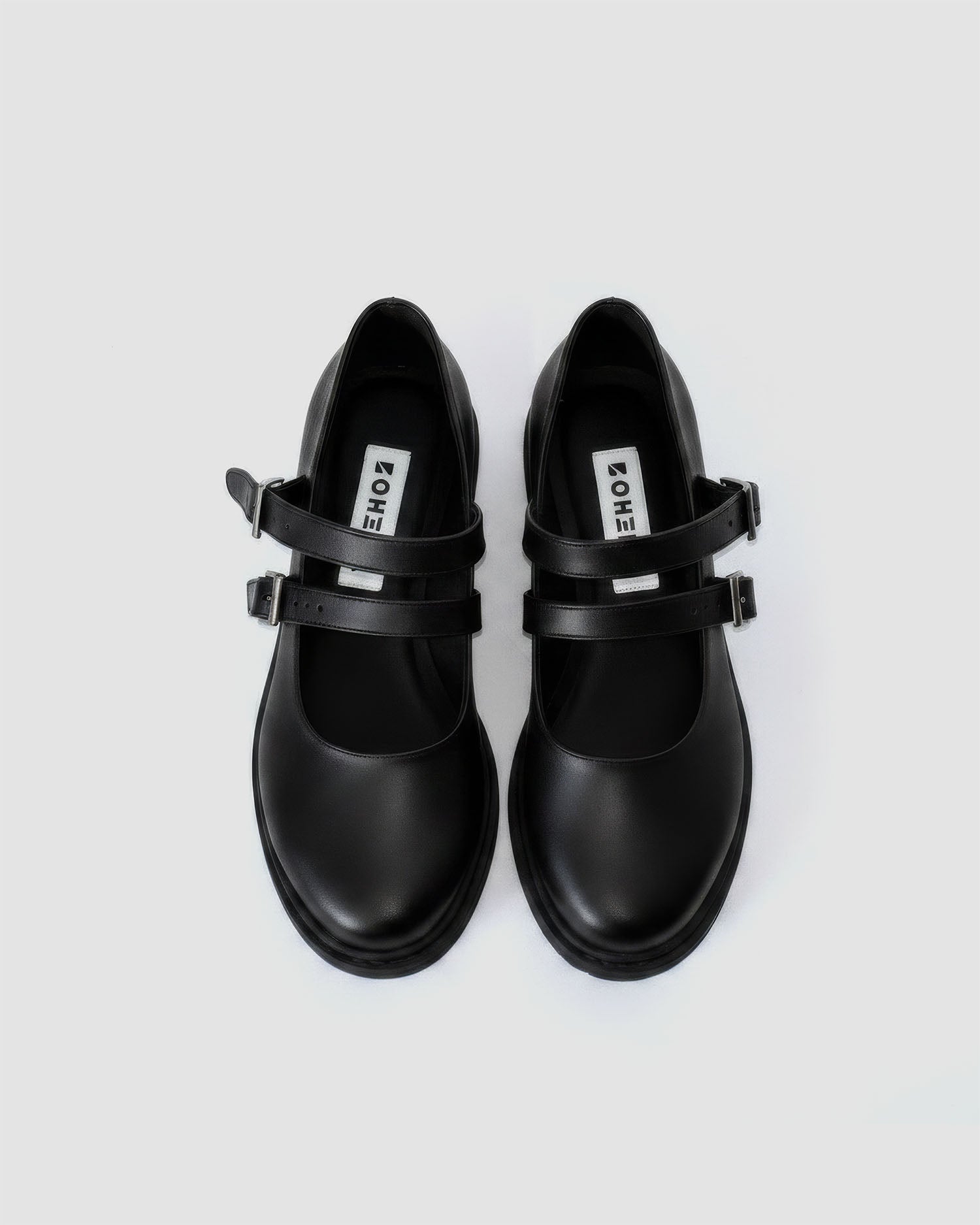 Twin Mary Jane Black baleriny z podwójnym paskiem