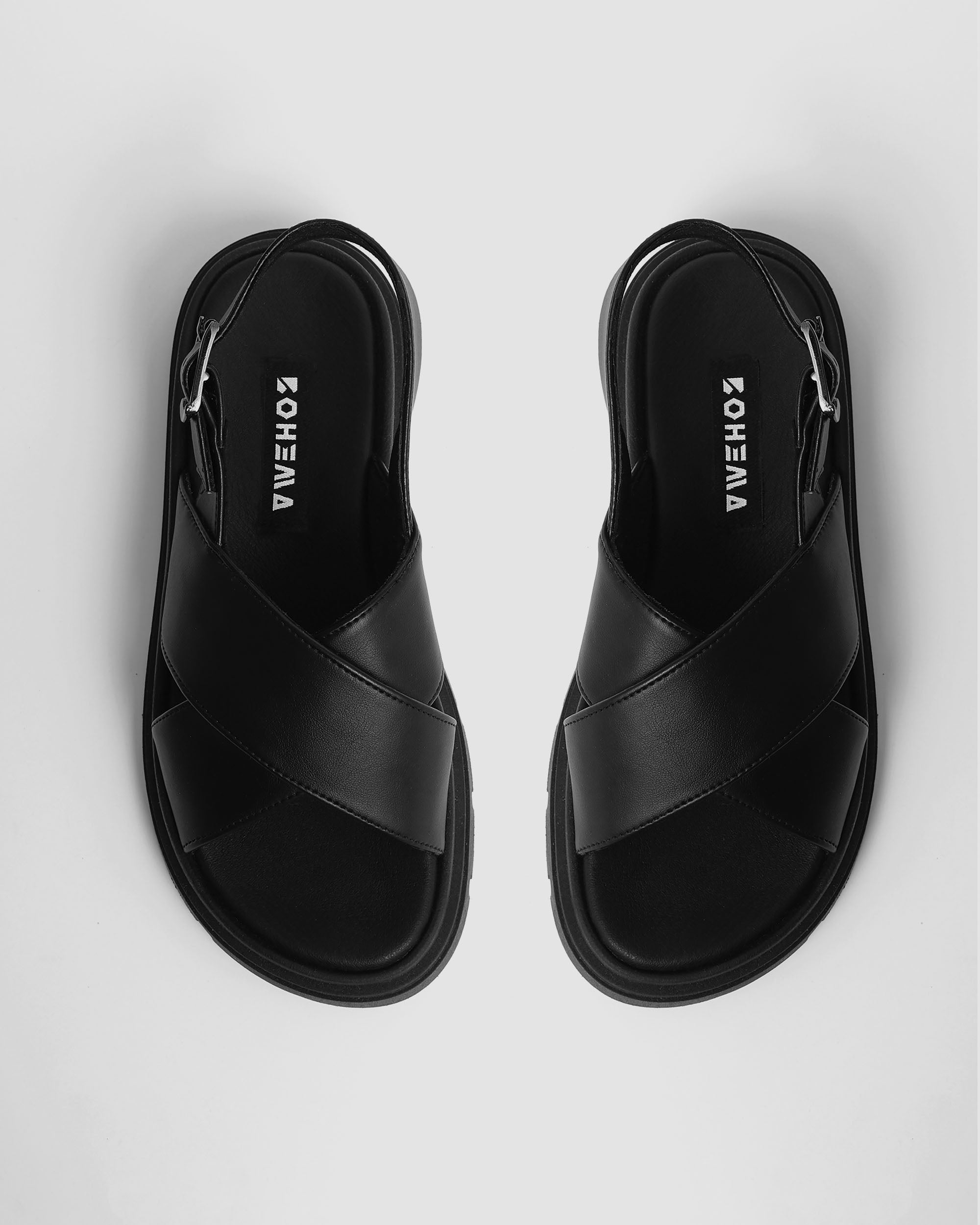 Glare Sandals Black damskie sandały na grubej podeszwie