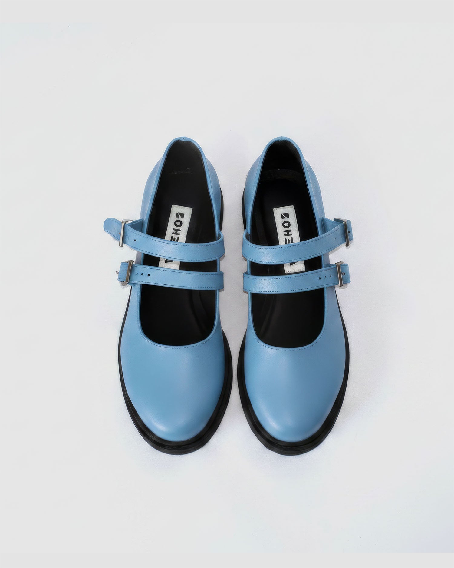 Twin Mary Jane Baby Blue baleriny, skóra z winogron, detal, buty wegańskie BOHEMA Kolbuszowa