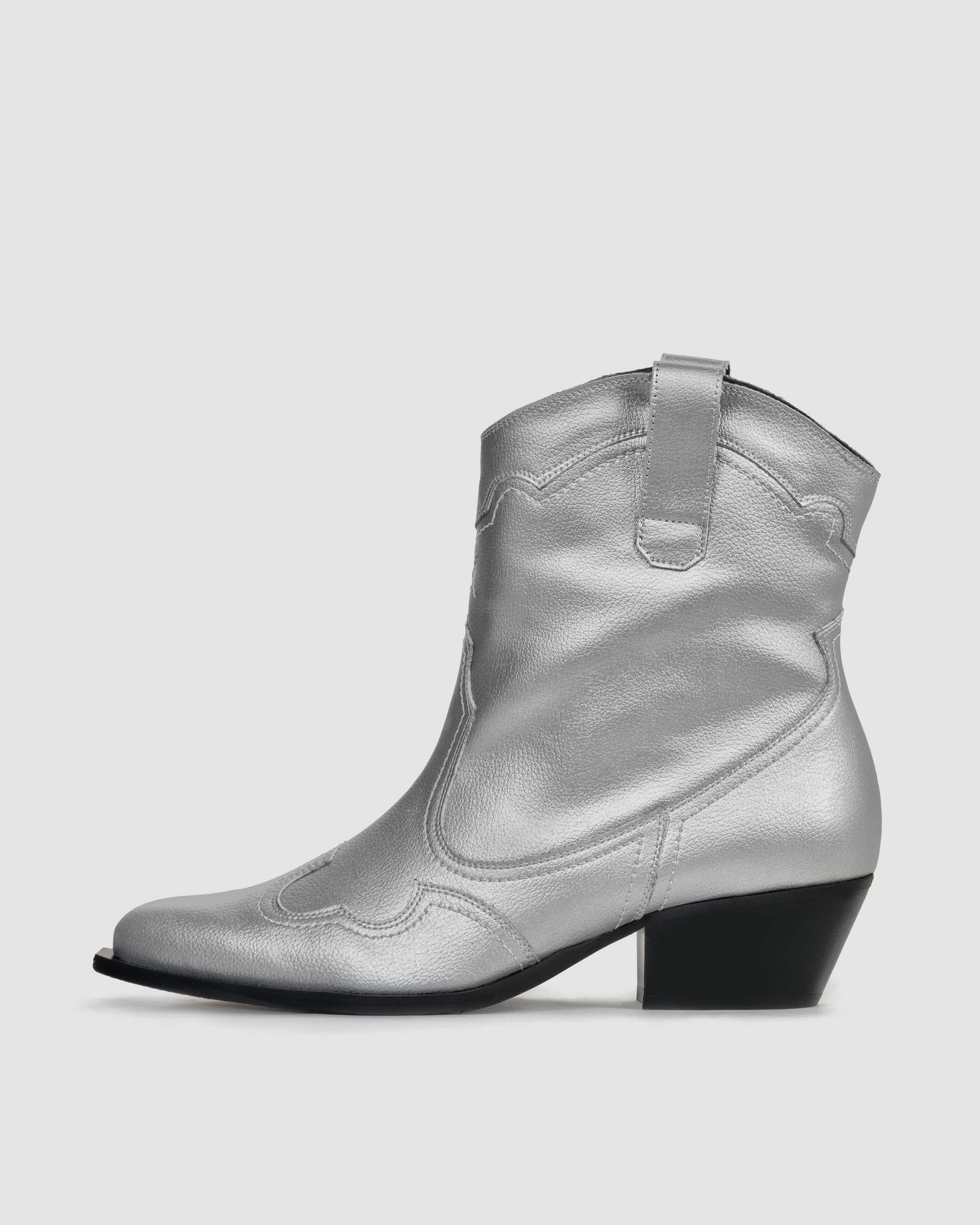 Metallic Stitchy Cowboy Boots kowbojki damskie