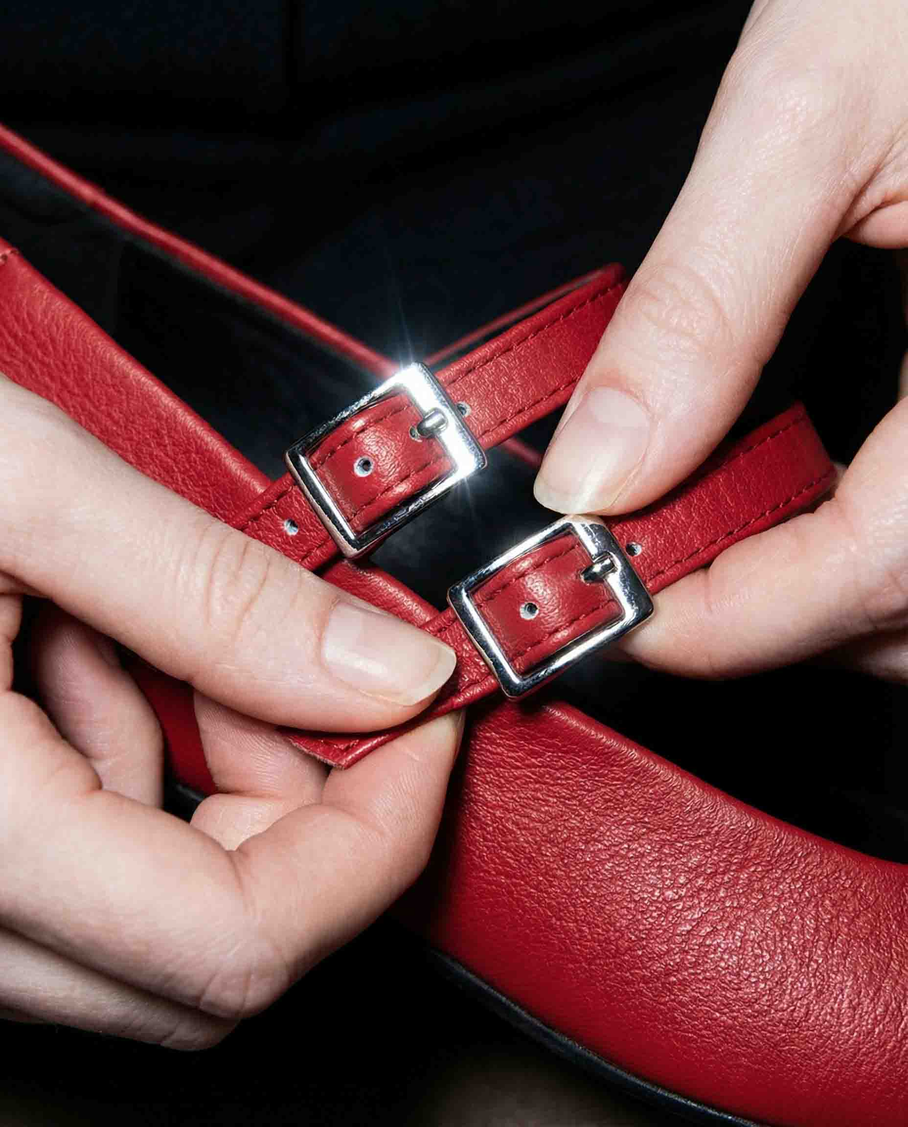 Strawberry Mary Jane Pumps czerwone baleriny