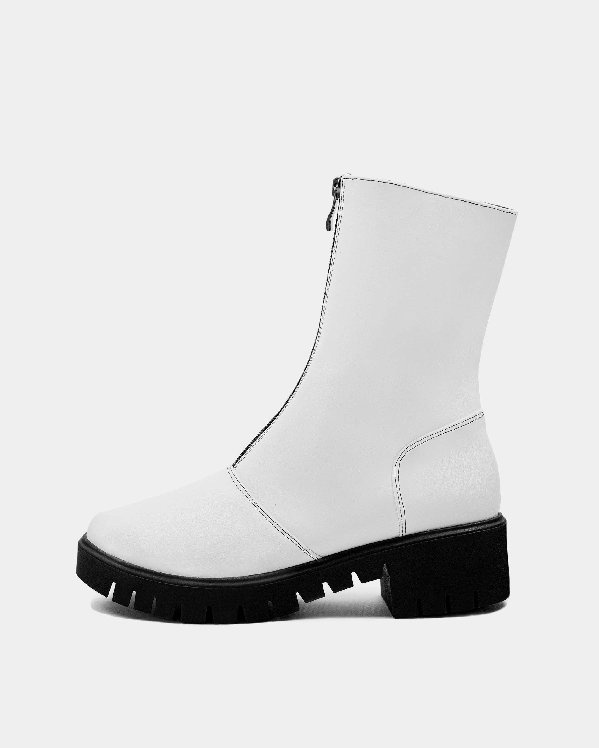 Cyber Boots White botki ze skóry roślinnej