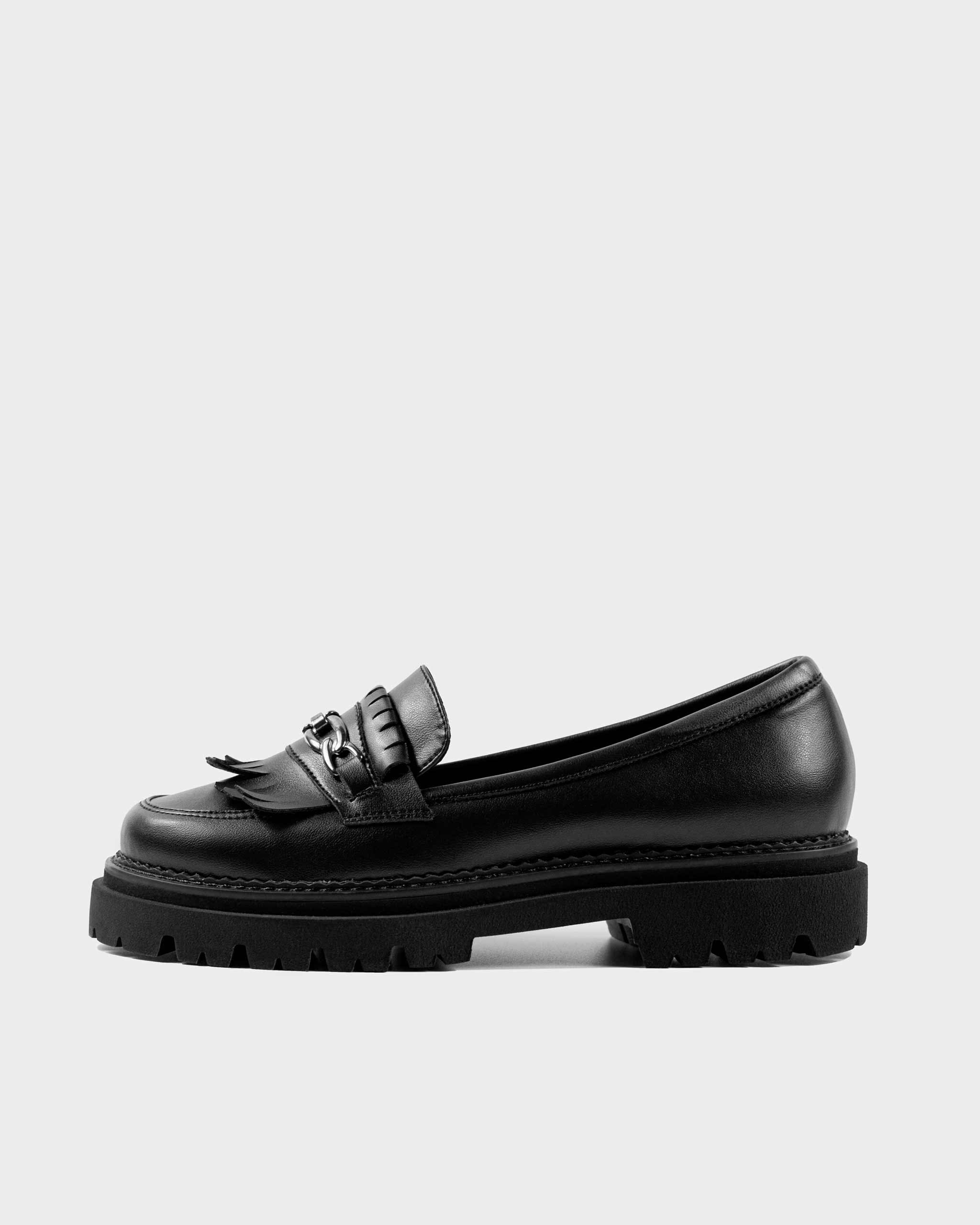 Wegańskie loafersy damskie ze skóry z winogron Chunky Loafers Black