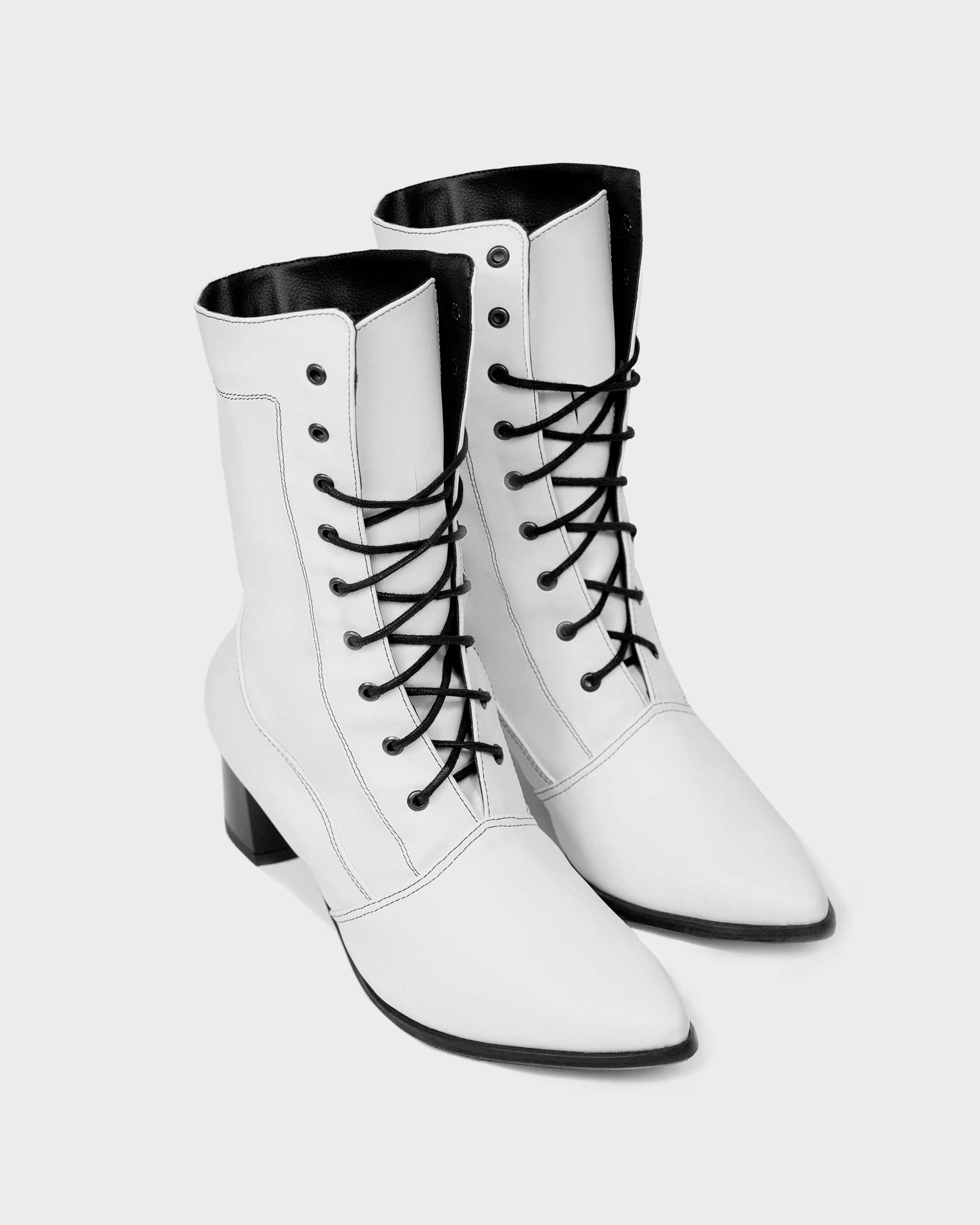 High Boots White botki z roślinnej skóry - outlet