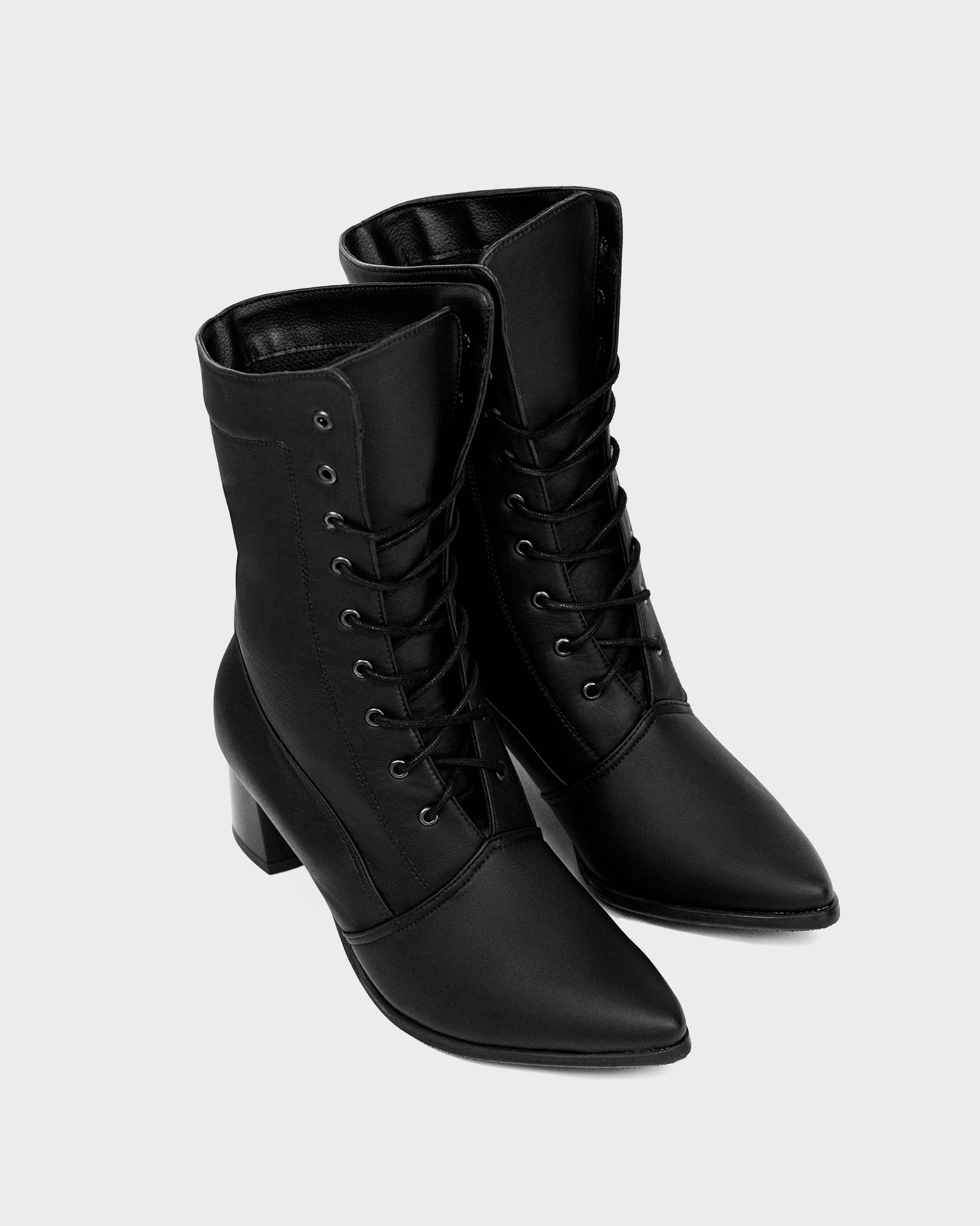 High Boots Black botki z roślinnej skóry