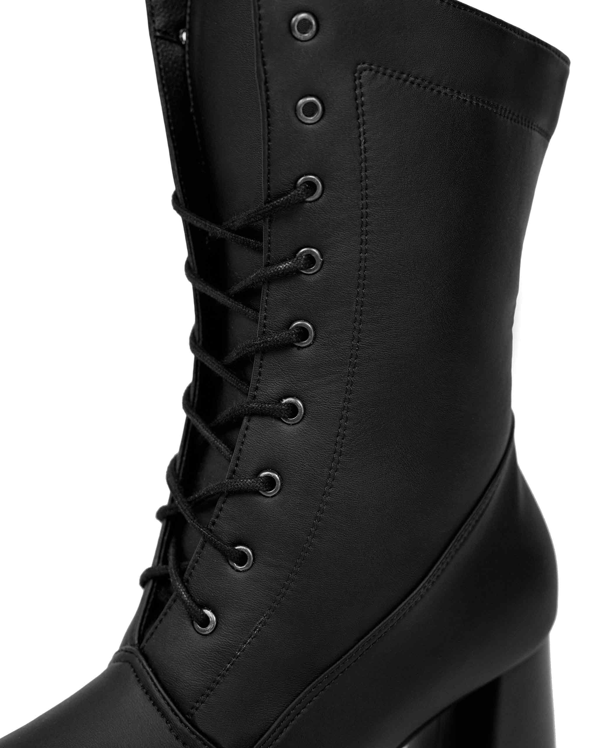 High Boots Black botki z roślinnej skóry